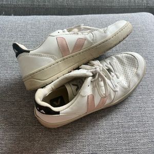 Veja Pink and Black Sneakers. Size 6 but first like a 6.5